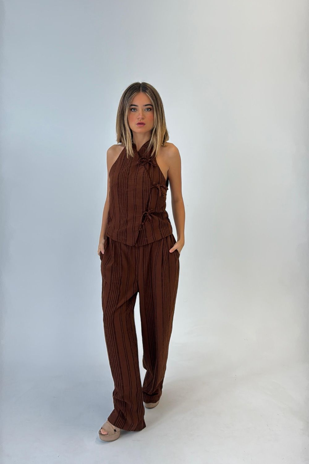 Top Kimono Marrón